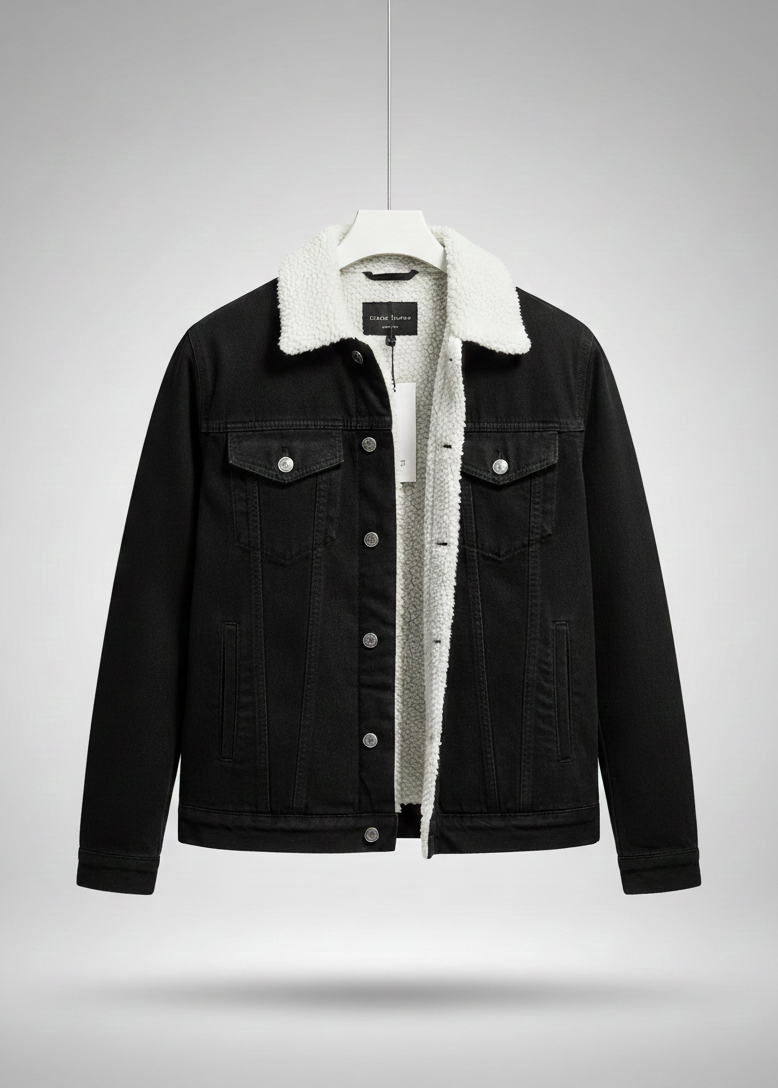 Luxury Sherpa-Lined Denim - Dark Indigo